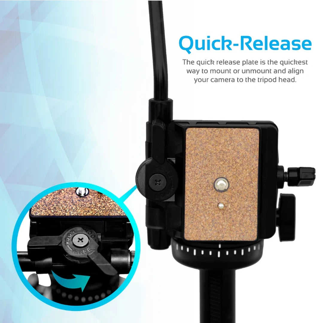 Promate Professional Aluminum Tripod with 3-Way Precession Head in Qatar Promate Professional Aluminum Tripod with 3-Way Precession Head in Qatar